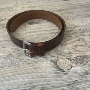 VTG Calvin Klein Men’s Italian Alligator Calf Skin Leather Belt Brass Buckle M